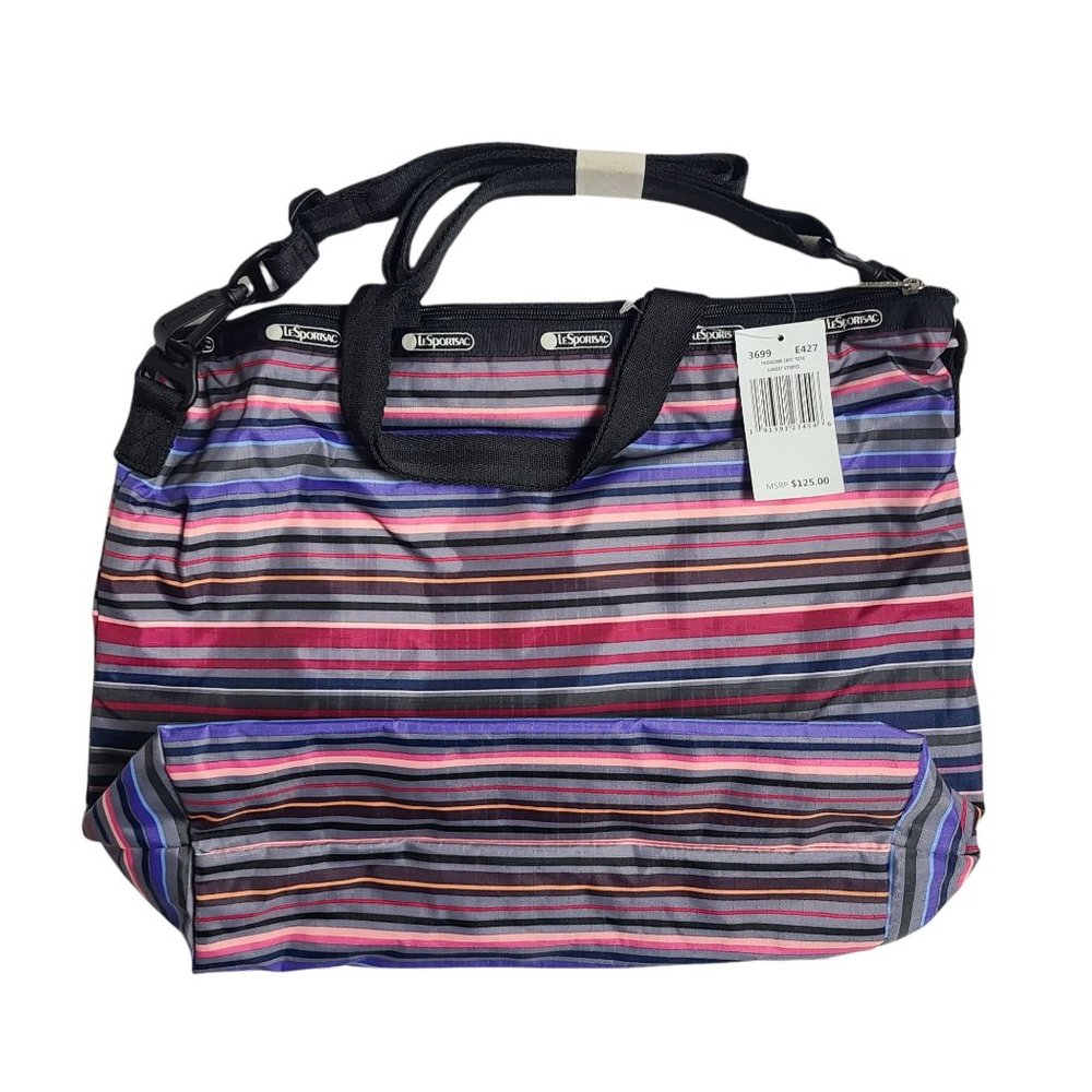 NWT LeSportsac Shoulder Easy Tote Bag Sunset Stripes